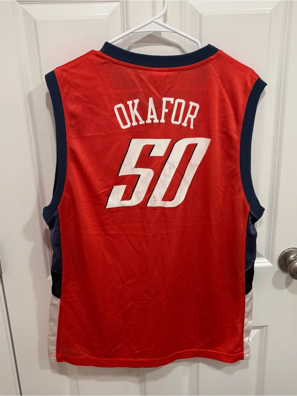 Vintage Reebok Charlotte Bobcats Emeka Okafor #50 Basketball Jersey Boys XL